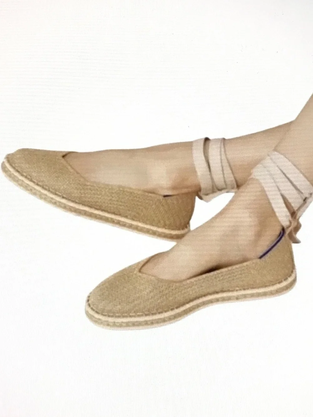 ROTHY'S The Espadrilles Gold Stripe Flats Size 8